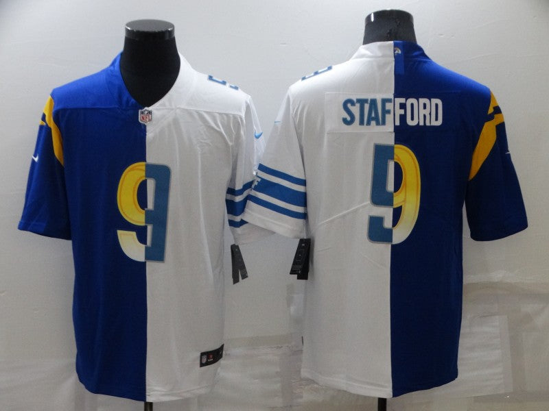 Men's Los Angeles Rams Matthew Stafford #9 Blue/White Game Jersey1 football jersey product view 1