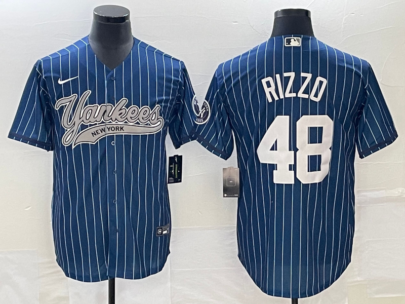 Men's New York Yankees Anthony Rizzo #48 Blue Player Jersey1 Joint Edition baseball jersey product view 1