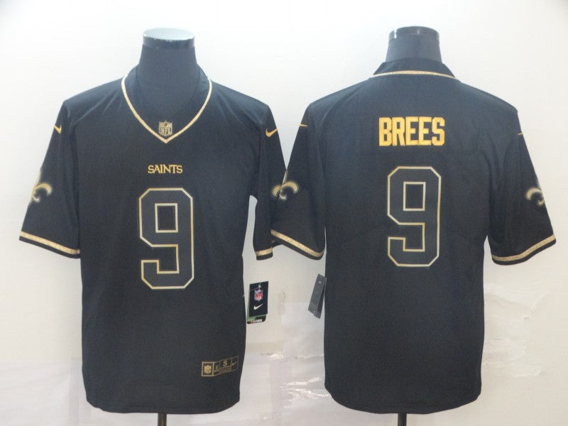 Men's New Orleans Saints #9 Drew Brees Black Team Color Game Jersey1 football jersey product view 1