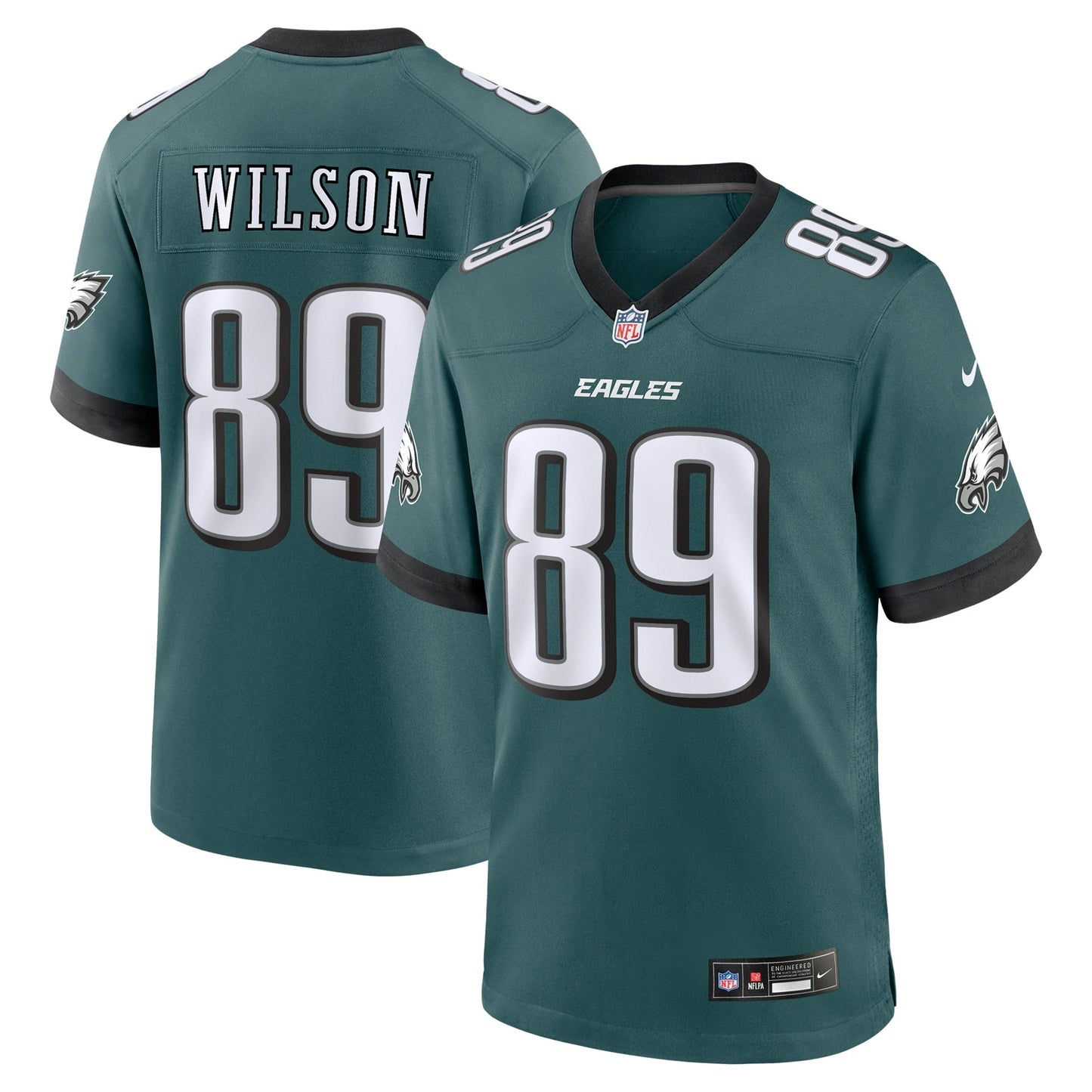 Johnny Wilson Philadelphia Eagles Nike Team Game Jersey - Midnight Green football jersey product view 1