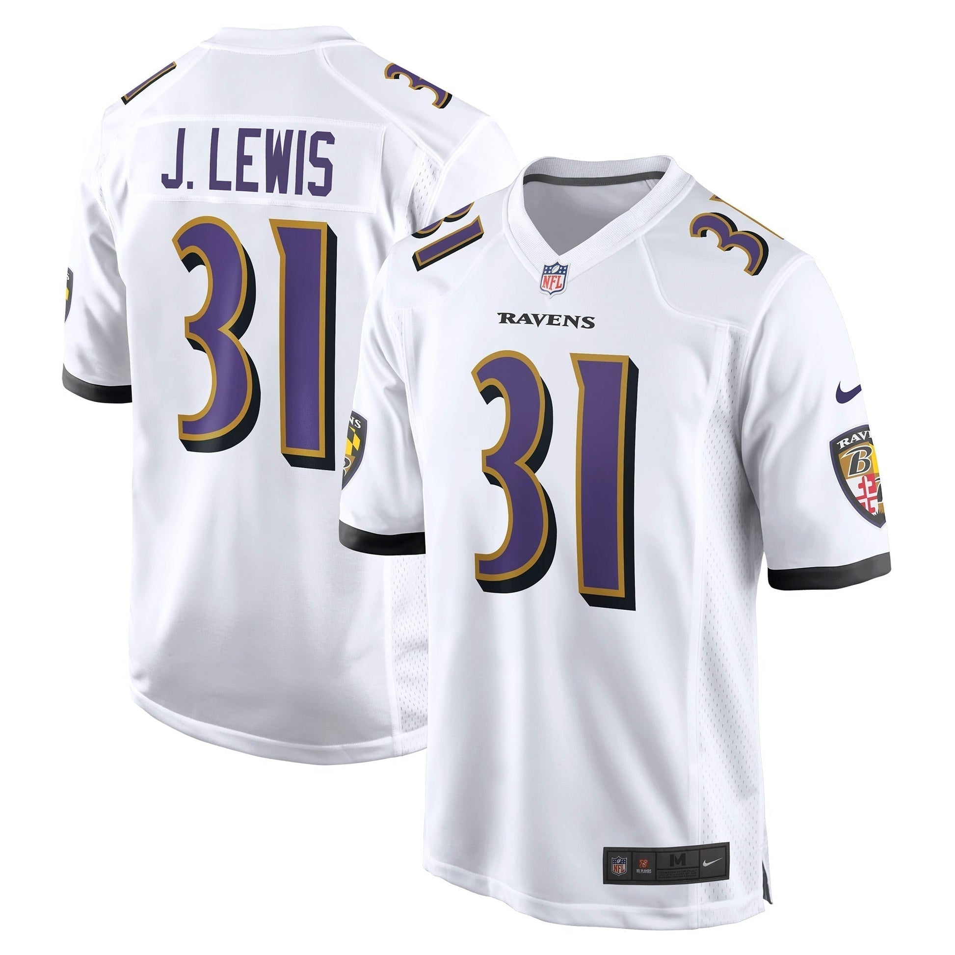 Jamal Lewis Baltimore Ravens Nike Retired Game Jersey - White football jersey product view 1