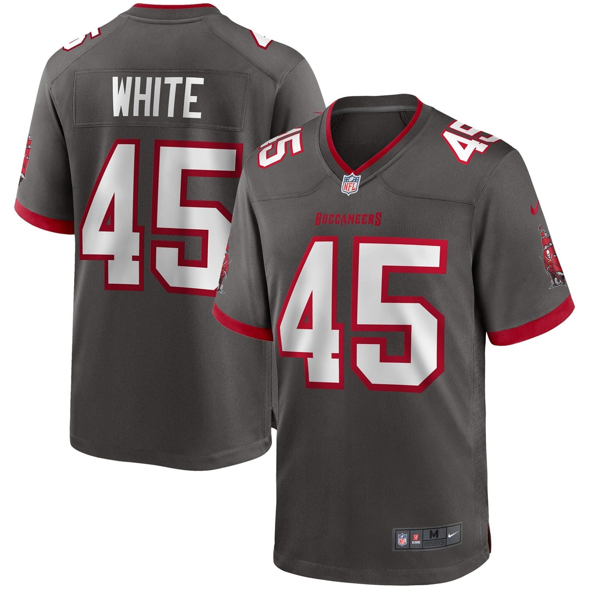 Devin White Tampa Bay Buccaneers Nike Game Jersey - Pewter football jersey product view 1