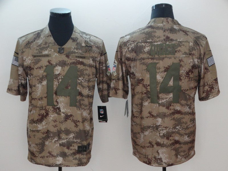 Men's Minnesota Vikings Stefon Diggs #14 Camouflage Game Jersey1 football jersey product view 1