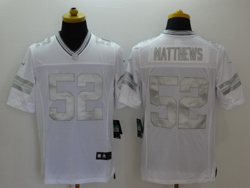 Men's Green Bay Packers Clay Matthews #52 White Game Jersey1 football jersey product view 1