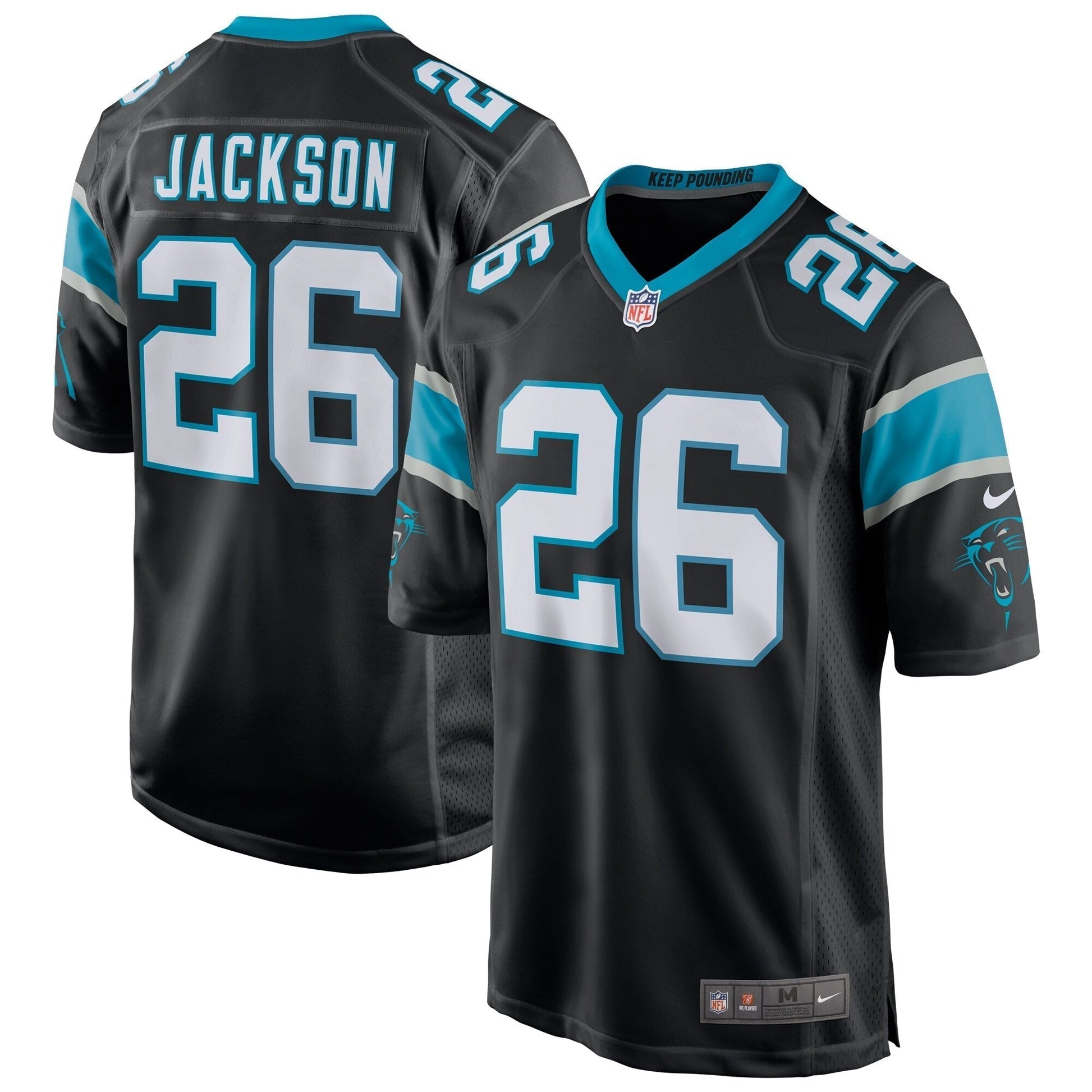 Donte Jackson Carolina Panthers Nike Game Jersey - Black football jersey product view 1