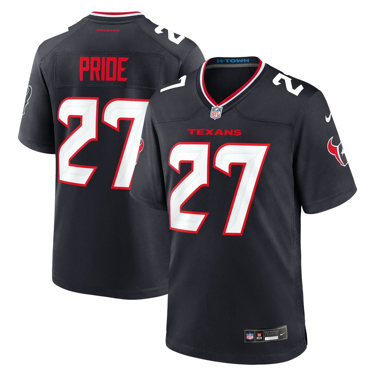 Troy Pride Houston Texans Nike Team Game Jersey - Navy football jersey product view 1