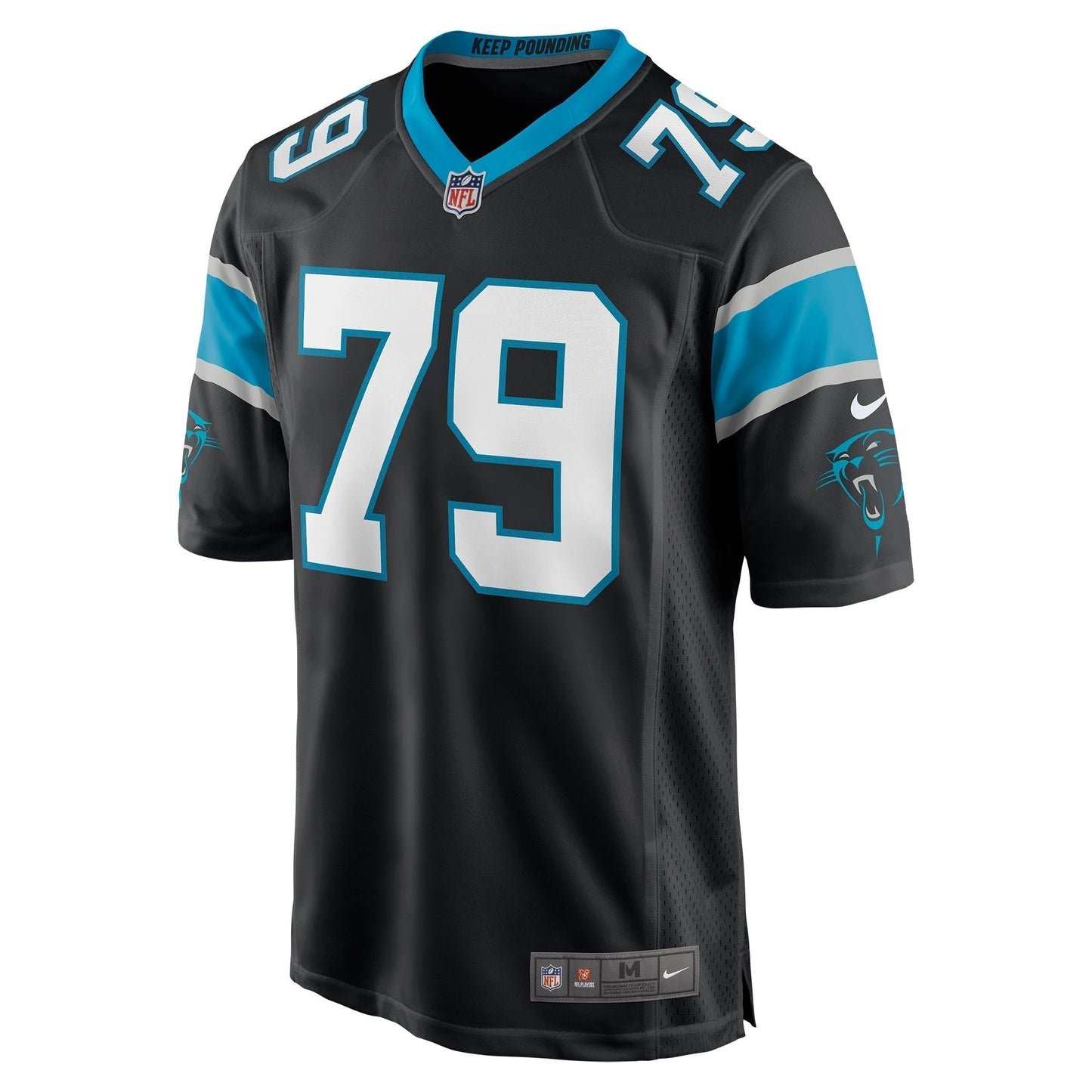 Ikem Ekwonu Carolina Panthers Nike Game Jersey - Black football jersey product view 2