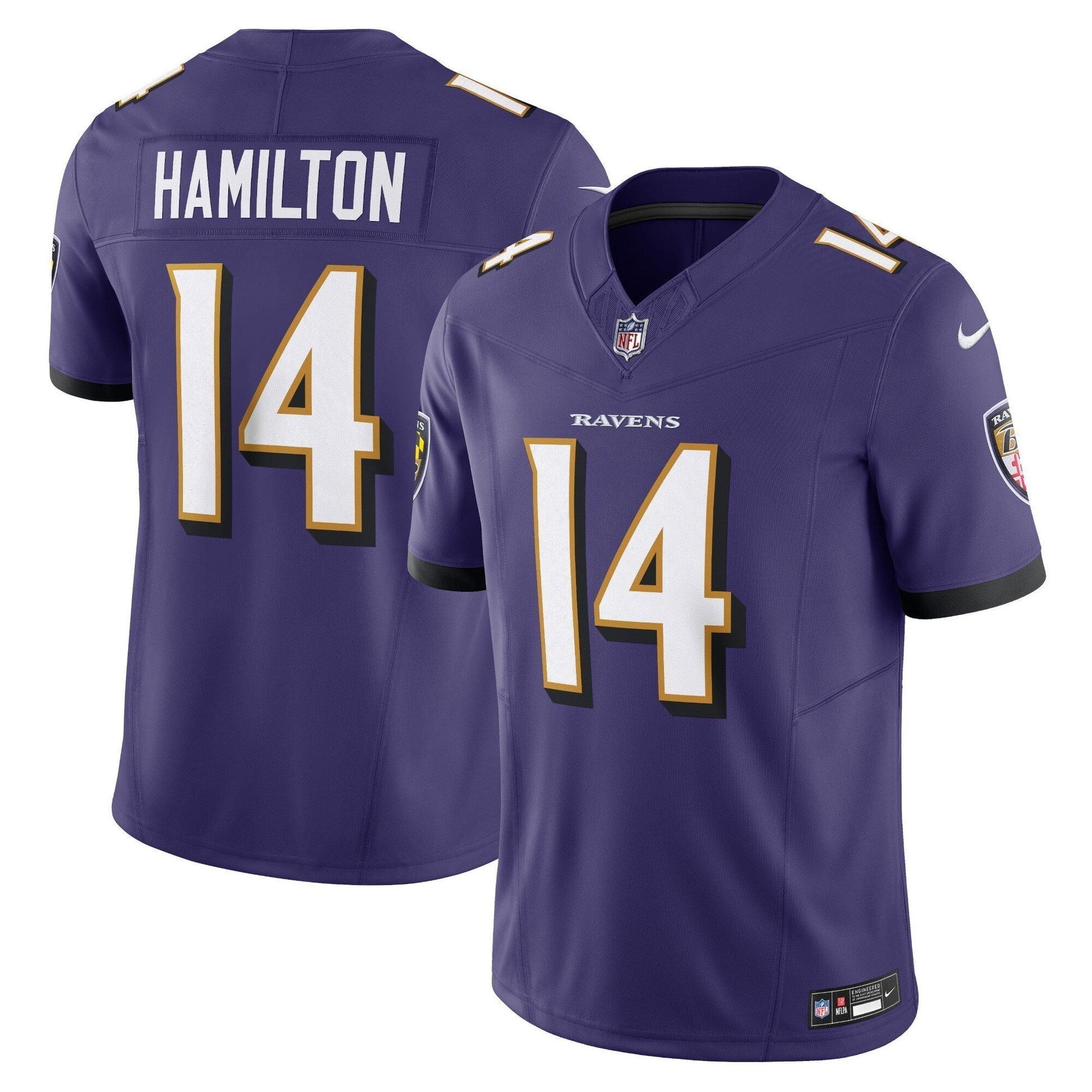 Kyle Hamilton Baltimore Ravens Nike Vapor F.U.S.E. Limited Jersey - Purple football jersey product view 1