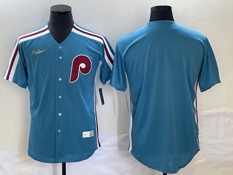 Men's Philadelphia Phillies Blue Replica Blank Jersey1 baseball jersey product view 1