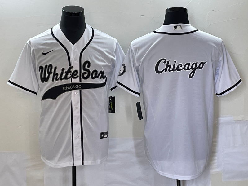 Men's Chicago White Sox White Replica Game Jersey Joint Edition baseball jersey product view 1