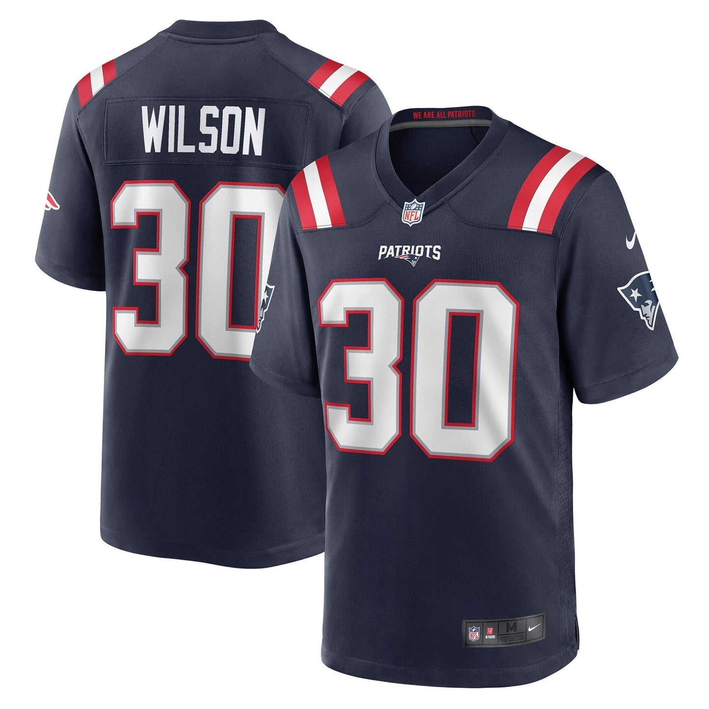 Mack Wilson New England Patriots Nike Game Jersey - Navy football jersey product view 1