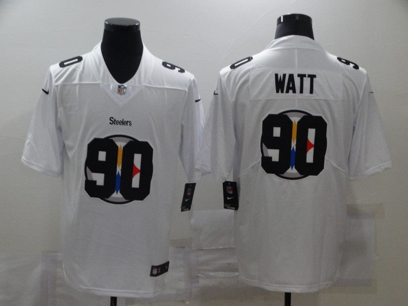 Men's Pittsburgh Steelers T.J. Watt #90 White Authentic Game Jersey1 football jersey product view 1