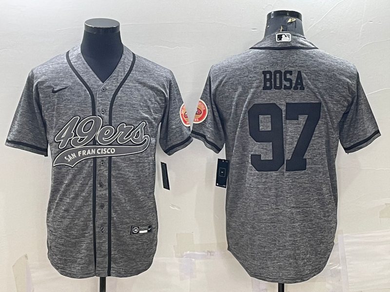 Men's San Francisco 49ers Nick Bosa #97 Gray Game Jersey1 Joint Edition football jersey product view 1