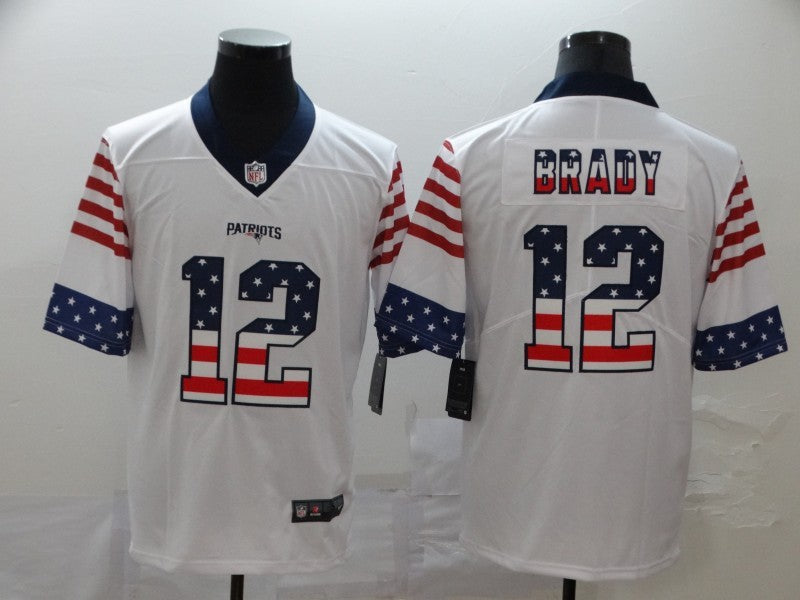 Men's New England Patriots Tom Brady #12 White Player Game Jersey1 football jersey product view 1