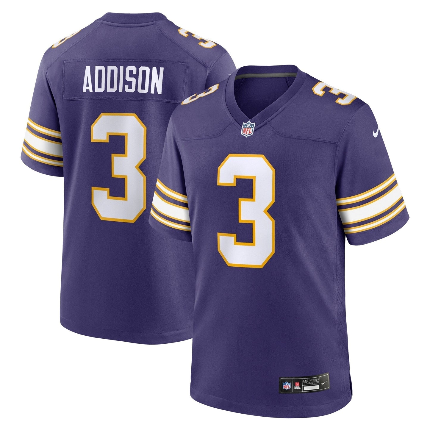 Jordan Addison Minnesota Vikings Nike Classic Game Jersey - Purple football jersey product view 1