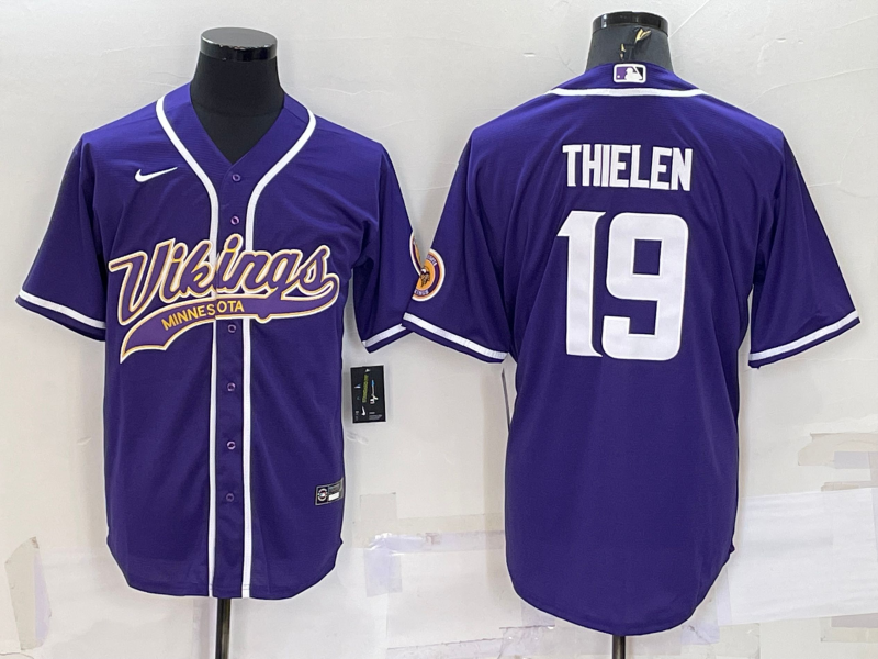 Men's Minnesota Vikings Adam Thielen #19 Purple Game Jersey1 Joint Edition football jersey product view 1