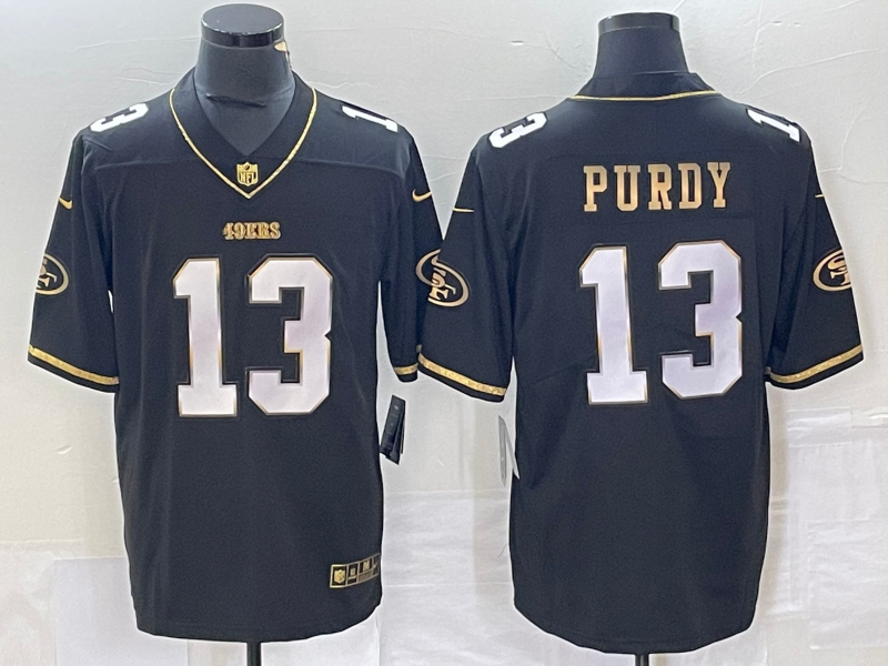 Men's San Francisco 49ers Brock Purdy #13 Black Game Player Jersey1 football jersey product view 1