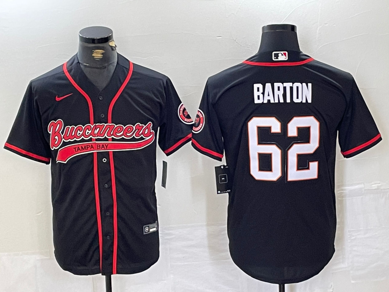 Men's Tampa Bay Buccaneers Graham Barton #62 Black Game Jersey1 football jersey product view 1