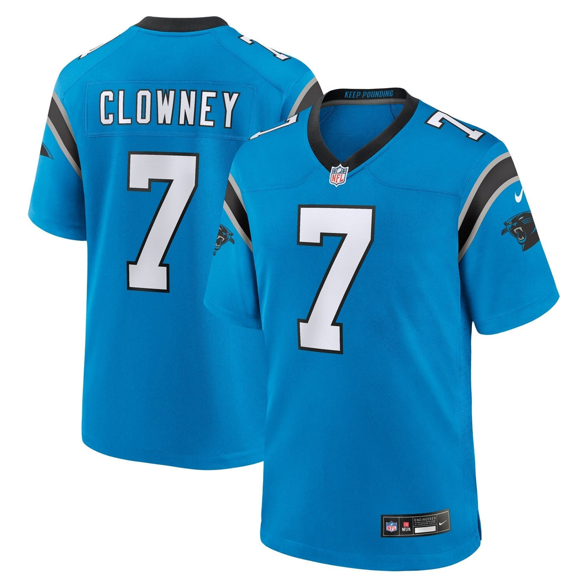 Jadeveon Clowney Carolina Panthers Nike Alternate Game Jersey - Blue football jersey product view 1