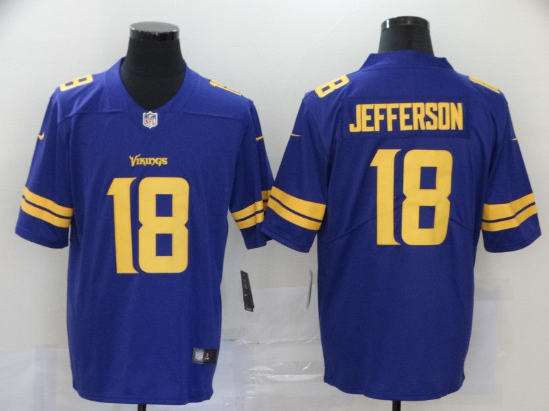 Men's Minnesota Vikings Justin Jefferson #18 Purple Game Jersey1 football jersey product view 1
