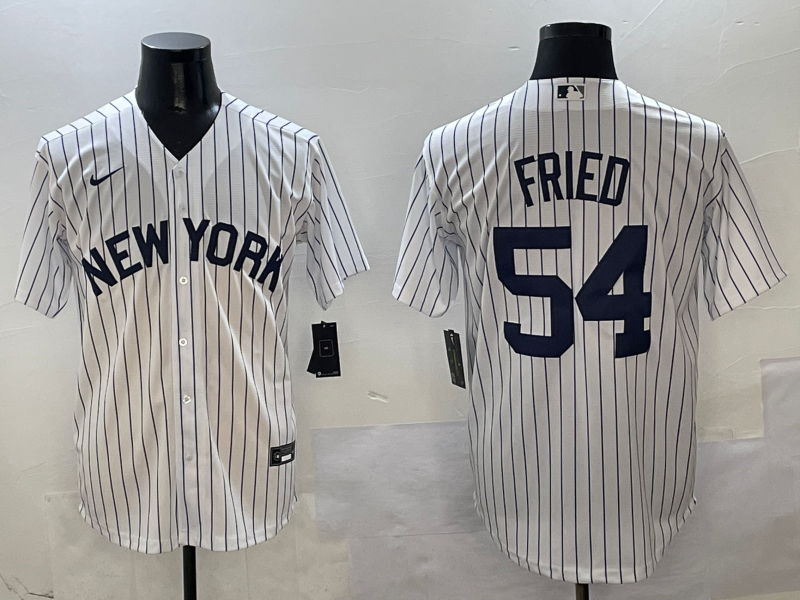 Men's New York Yankees Max Fried #54 White Replica Player Jersey baseball jersey product view 1