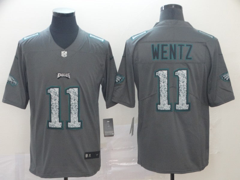 Men's Philadelphia Eagles Carson Wentz #11 Gray Game Player Jersey1 football jersey product view 1