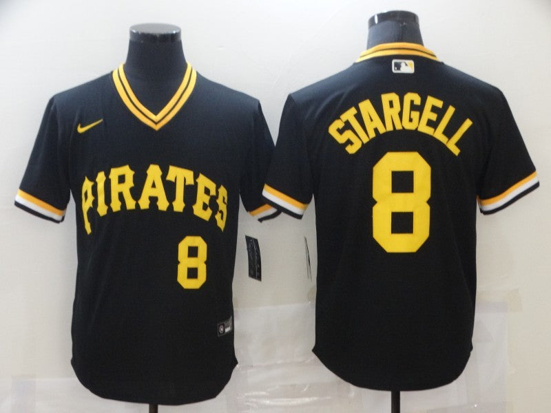 Men's Pittsburgh Pirates Willie Stargell #8 Black Replica Baseball Jersey1 baseball jersey product view 1