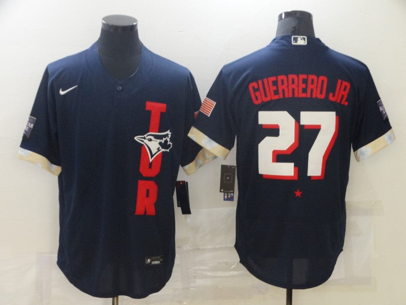 Men's Toronto Blue Jays Vladimir Guerrero Jr. #27 Navy All Star Player Jersey1 baseball jersey product view 1