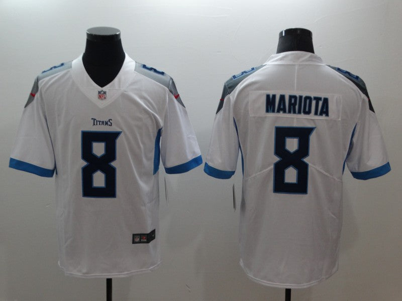 Men's Tennessee Titans Marcus Mariota #8 White Game Player Jersey1 football jersey product view 1