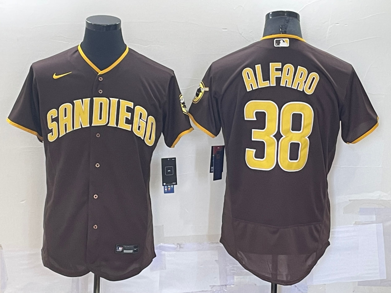 Men's San Diego Padres Jorge Alfaro #38 Brown Stitched Jersey baseball jersey product view 1
