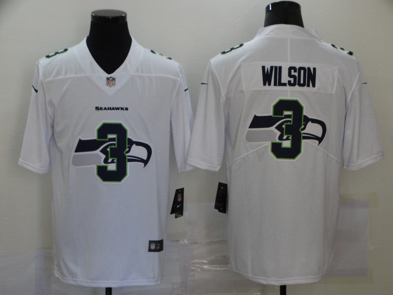 Men's Seattle Seahawks #3 Russell Wilson White Player Game Jersey football jersey product view 1