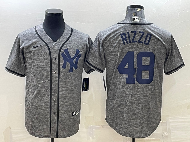 Men's New York Yankees Anthony Rizzo #48 Gray Replica Player Jersey baseball jersey product view 1
