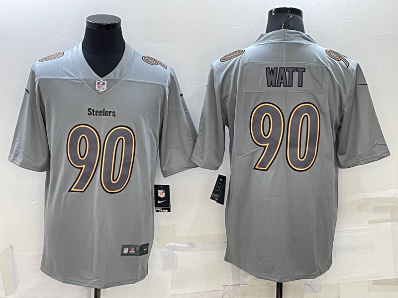 Men's Pittsburgh Steelers T.J. Watt #90 Gray Atmosphere Fashion Game Jersey1 football jersey product view 1