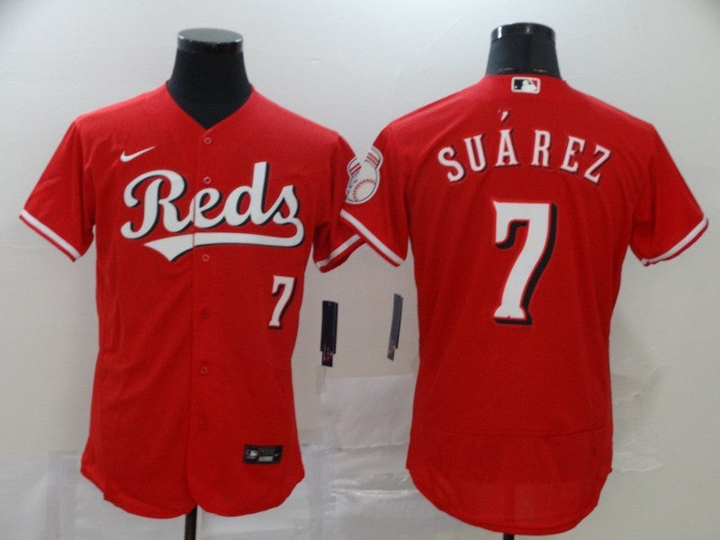 Men's Cincinnati Reds Eugenio Suarez #7 Red Replica Baseball Jersey baseball jersey product view 1