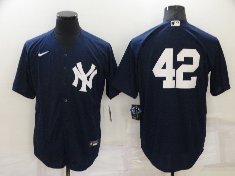 Men's New York Yankees Mariano Rivera #42 Navy Replica Player Name Jersey1 baseball jersey product view 1