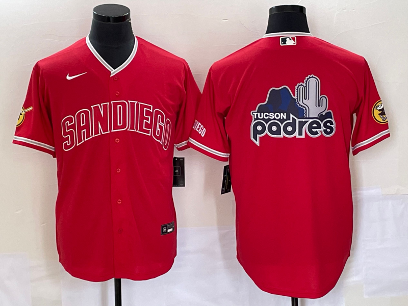 Men's San Diego Padres Red Replica Team Jersey1 baseball jersey product view 1
