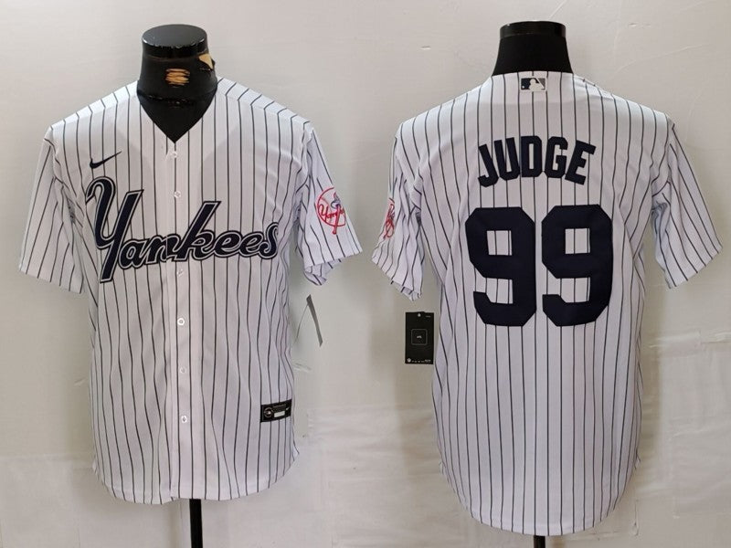 Men's New York Yankees Aaron Judge White Replica Player Jersey1 baseball jersey product view 1