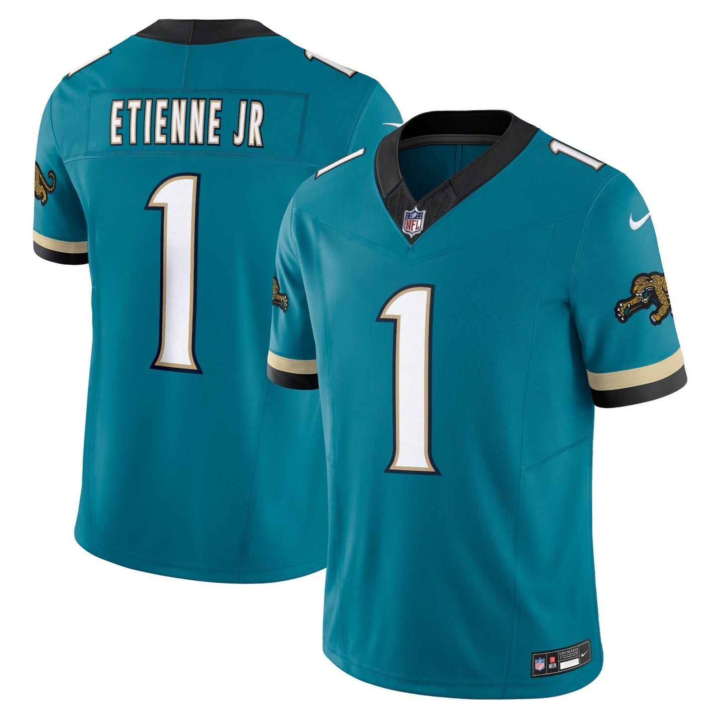 Travis Etienne Jacksonville Jaguars Nike Prowler Throwback Vapor F.U.S.E. Limited Jersey - Teal football jersey product view 1