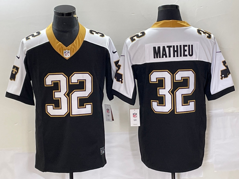 Men's New Orleans Saints Tyrann Mathieu #32 Black Player Alternate Game Jersey1 football jersey product view 1