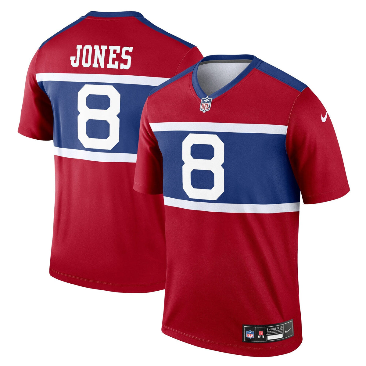 Daniel Jones New York Giants Nike Alternate Legend Jersey - Century Red football jersey product view 1