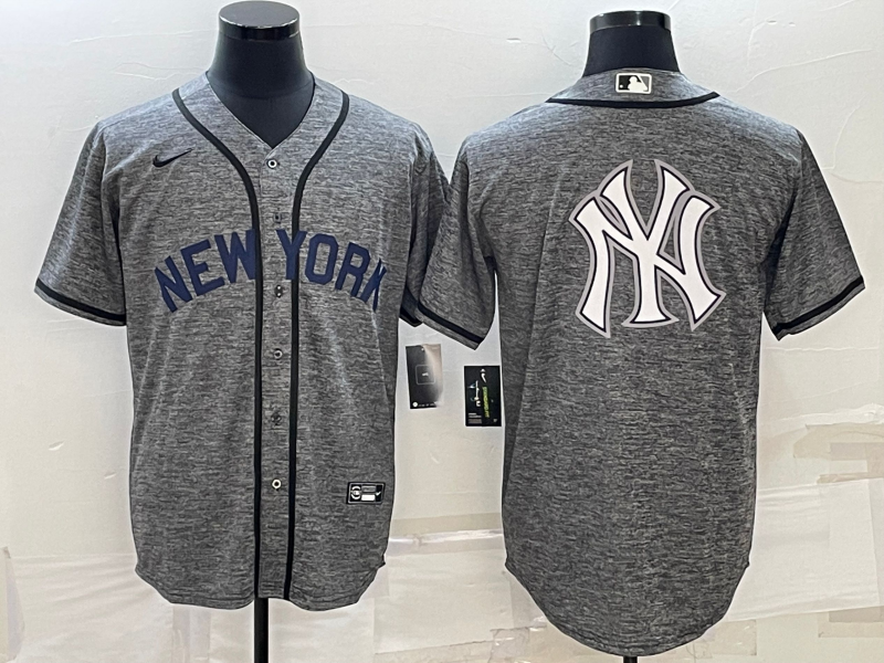 Men's New York Yankees Gray Authentic Player Jersey baseball jersey product view 1
