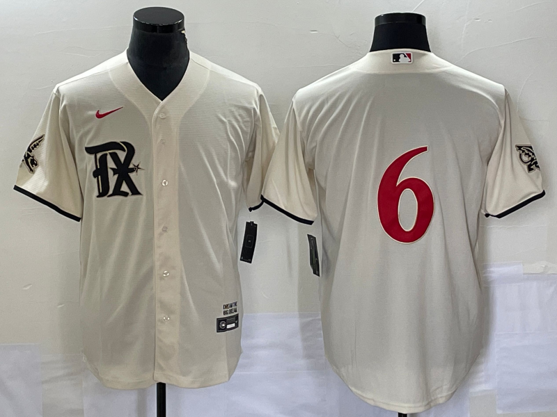 Men's Texas Rangers Josh Jung #6 Cream 2023 City Connect Replica Player Jersey1 baseball jersey product view 1