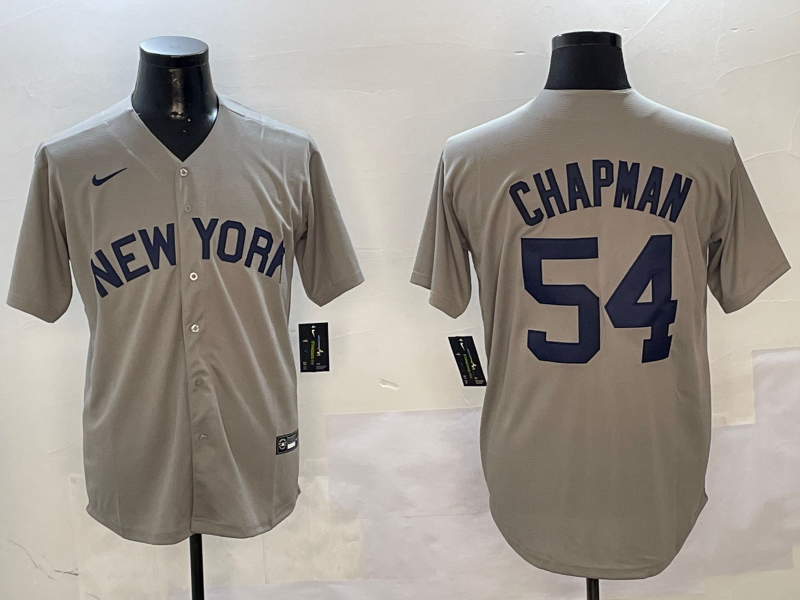 Men's New York Yankees Aroldis Chapman #54 Gray Away Limited Player Jersey1 baseball jersey product view 1