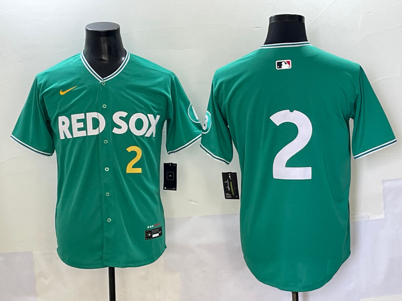 Men's Boston Red Sox Alex Bregman #2 Green 2025 City Connect Limited Player Jersey baseball jersey product view 1