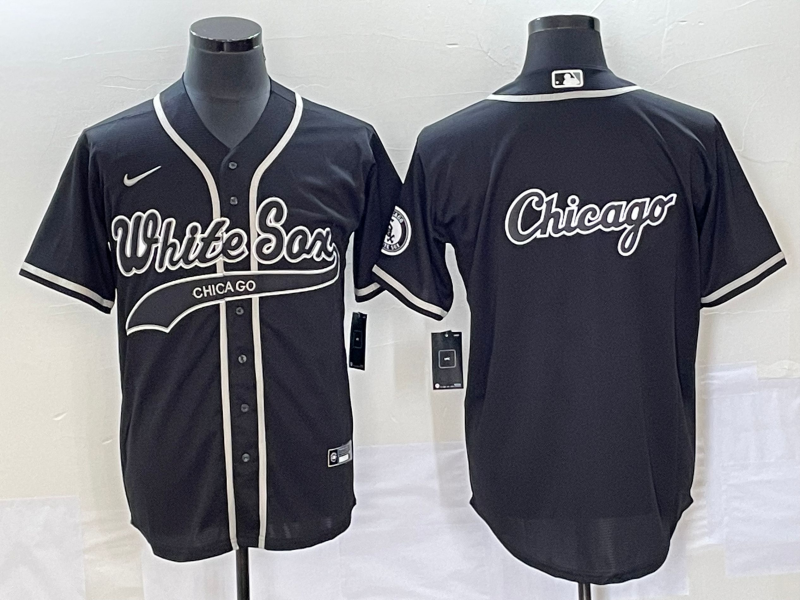 Men's Chicago White Sox Black Replica Game Jersey Joint Edition baseball jersey product view 1