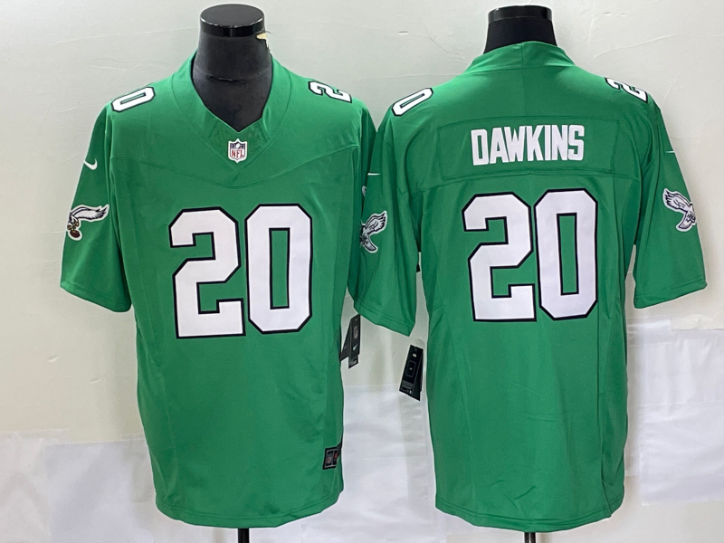 Men's Philadelphia Eagles Brian Dawkins #20 Kelly Green Game Jersey1 football jersey product view 1