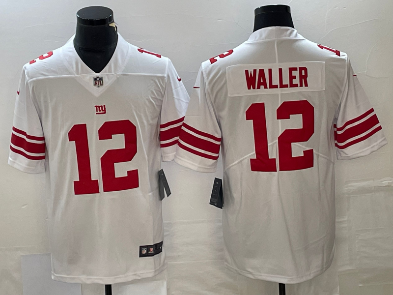 Men's New York Giants Darren Waller #12 White Away Game Jersey1 football jersey product view 1