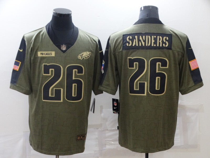 Men's Philadelphia Eagles Miles Sanders #26 Brown Team Game Jersey1 football jersey product view 1