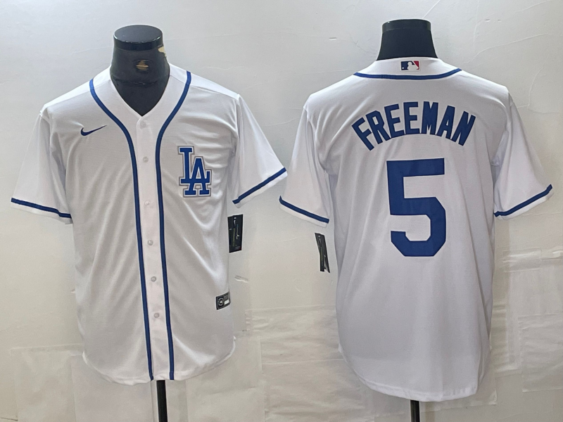 Men's Los Angeles Dodgers Freddie Freeman #5 White Limited Player Jersey1 baseball jersey product view 1