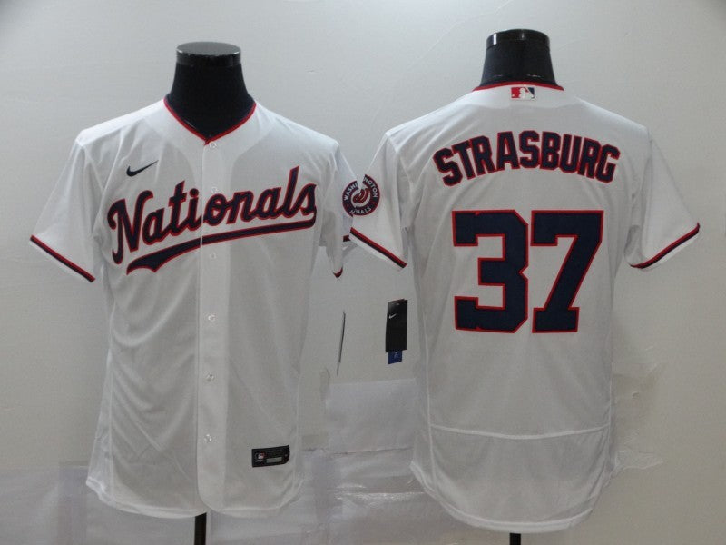 Men's Washington Nationals Stephen Strasburg #37 White Authentic Game Jersey1 baseball jersey product view 1